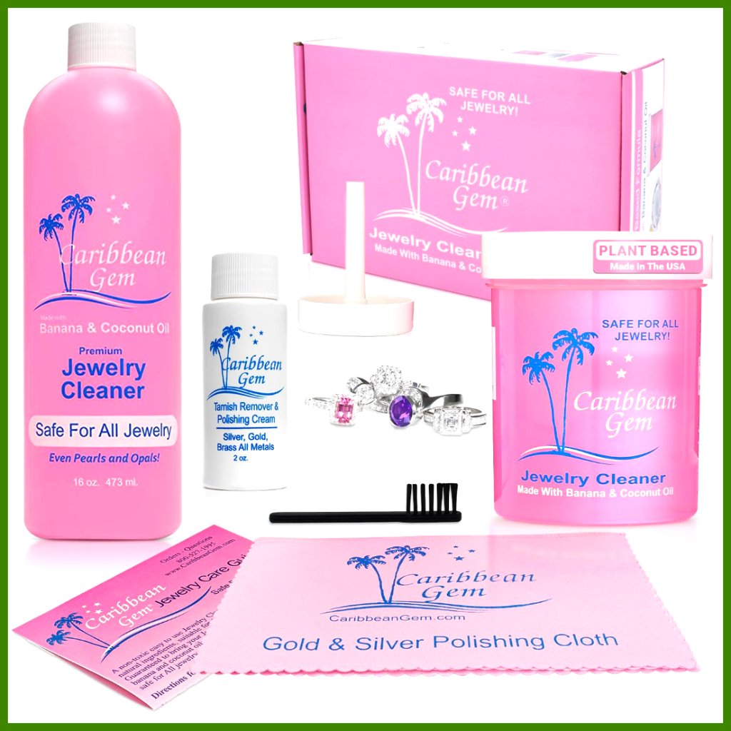 Jewelry Cleaning Kit With Basket Brush Polishing Cream Cloth